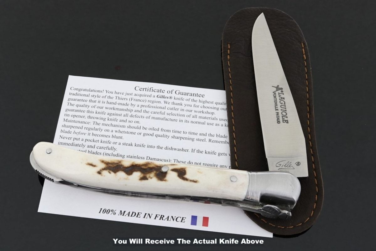 Laguiole Nature Classic Deer Stag Handle Folding Knife-POCKET KNIFE
