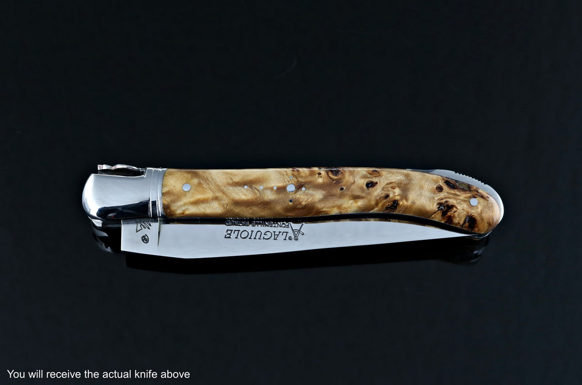 Laguiole Nature Classic Poplar Burl Handle Folding Knife #1-POCKET KNIFE
