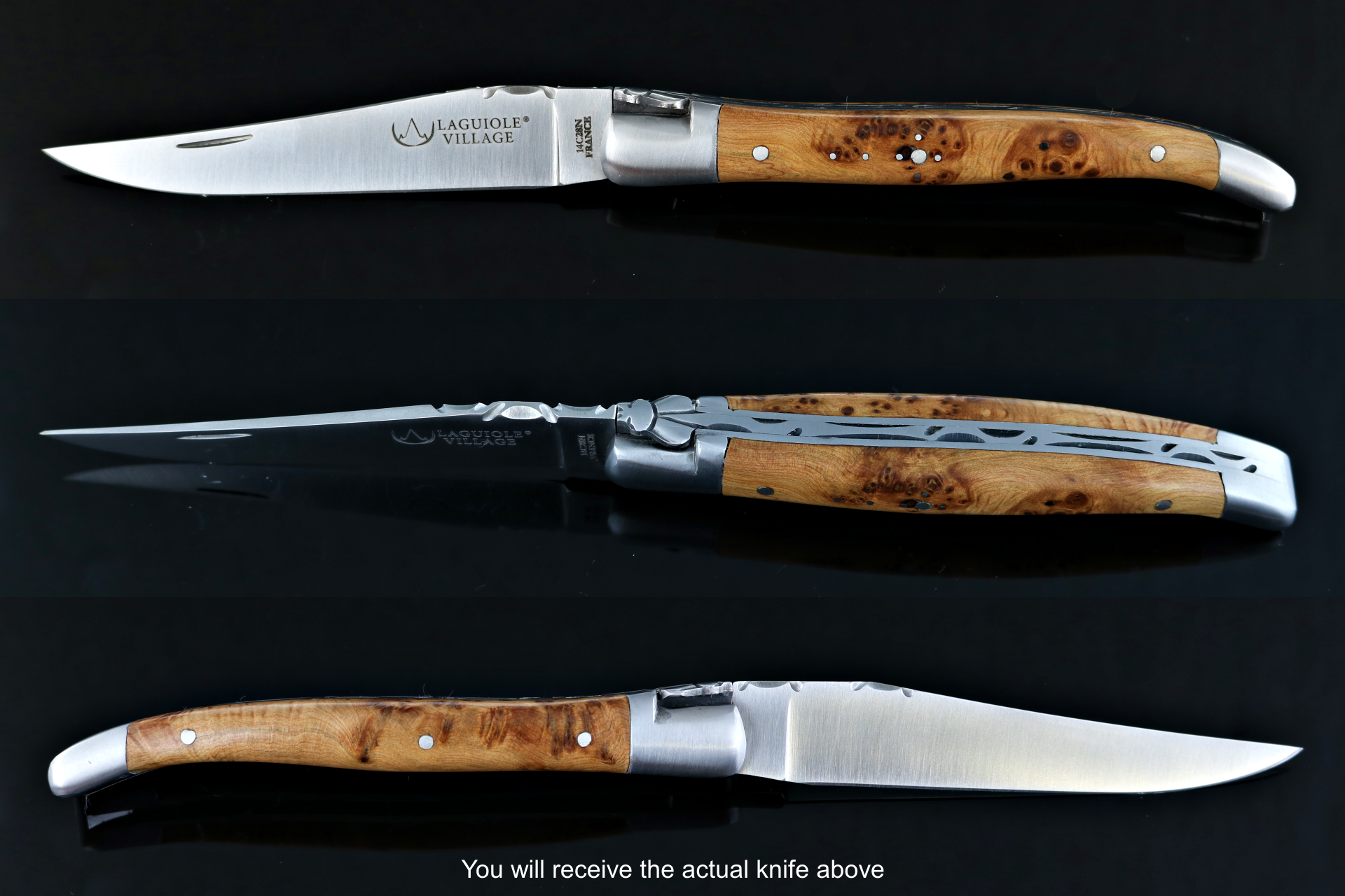 Laguiole Village 10 cm Forged Bee & Spring Juniper Handle #10-POCKET KNIFE