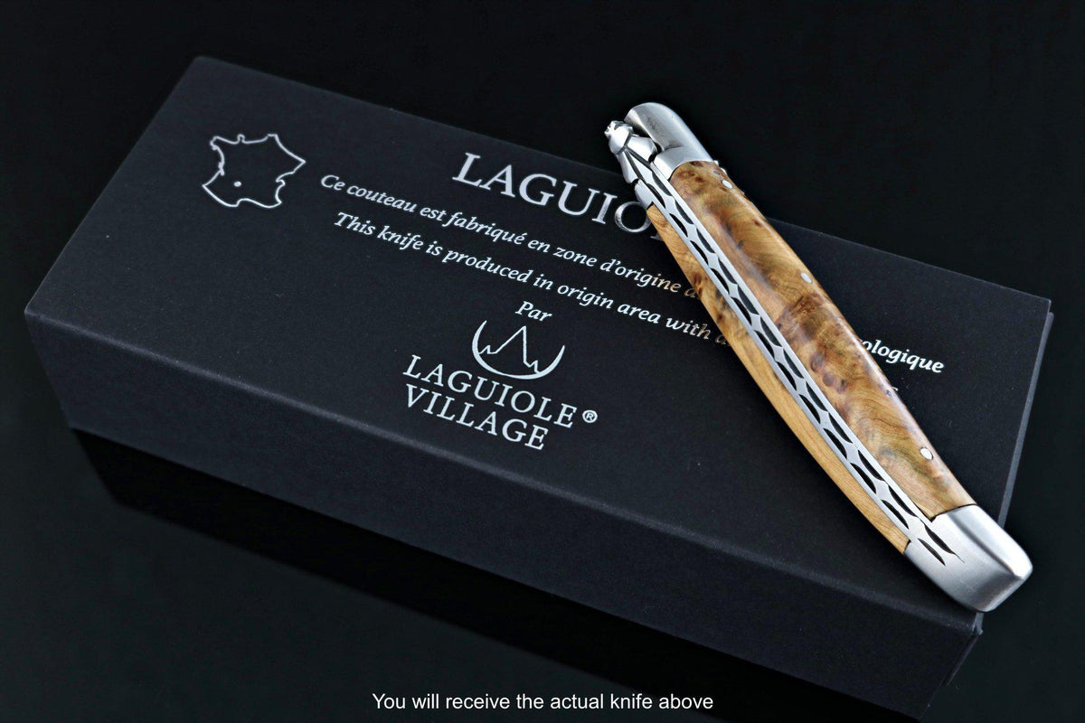 Laguiole Village 10 cm Forged Bee &amp; Spring Juniper Handle #20-POCKET KNIFE