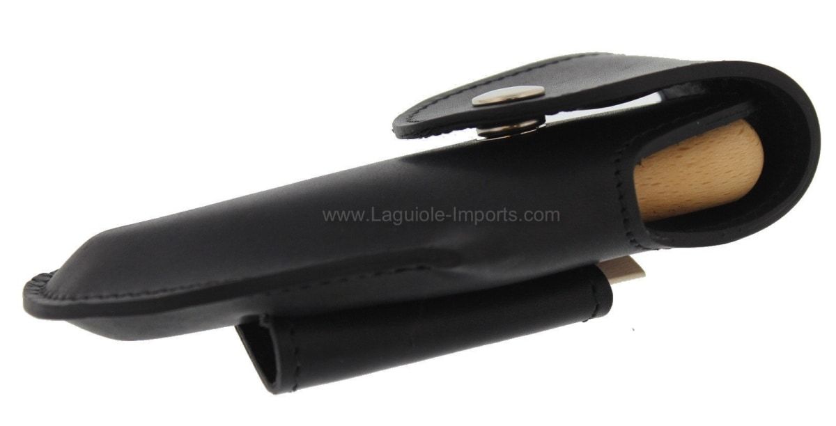 Mountaineer Black Leather Sheath for 14cm knives by Max Capdebarthes-KNIFE SHEATHS