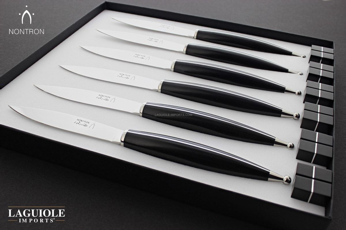 Olivier Gagnere Table Knives by Nontron - Set of 6 black Dica-Cutlery